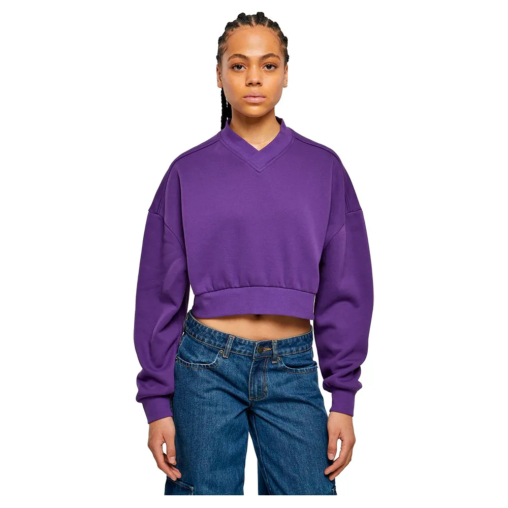 

Свитер Urban Classics Cropped v neck, фиолетовый