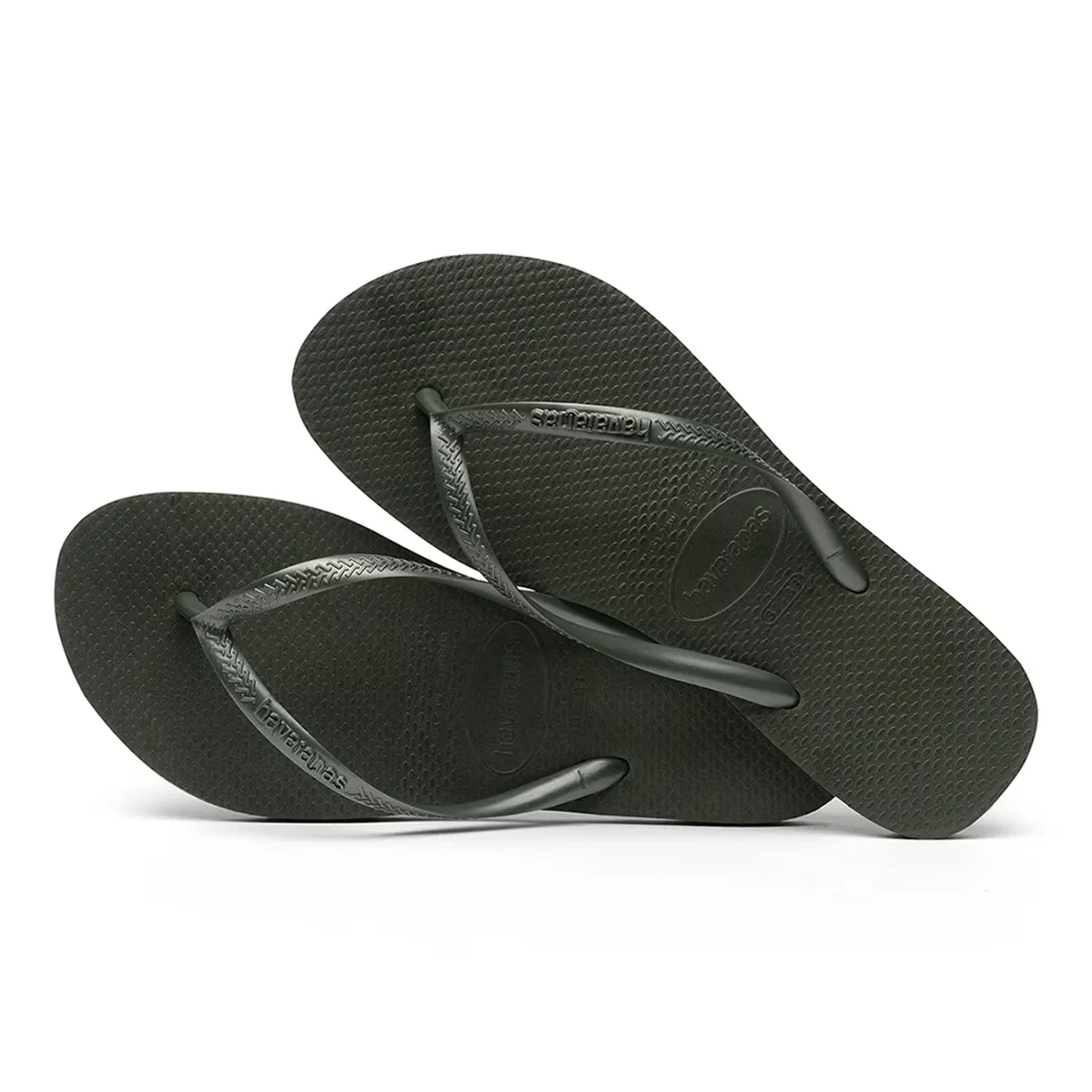 Женские тонкие шлепанцы Havaianas для ванны, зеленый — фото 3