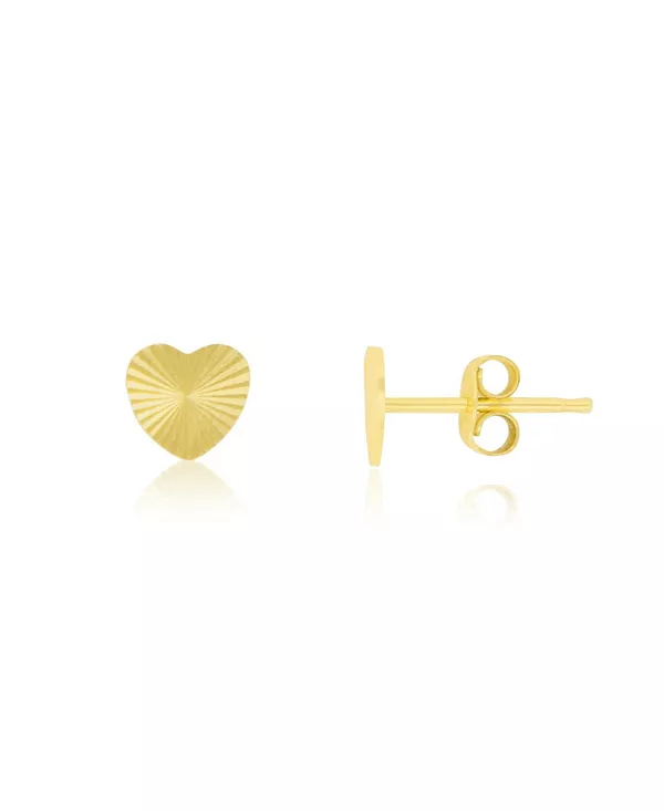 

Серьги-Гвоздики в форме рифленого сердца, золото 14 карат The Lovery, gold