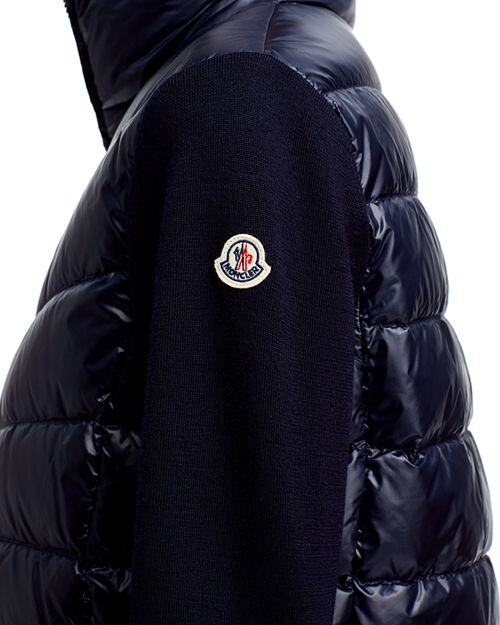 Пуховик смешанной техники Moncler, цвет Blue — фото 4