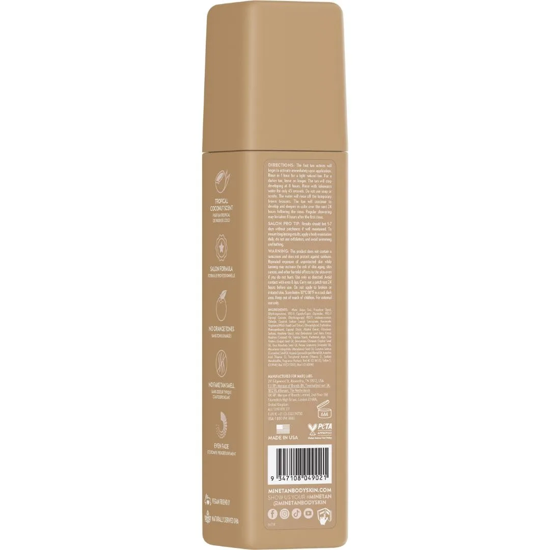 MineTan Medium Dark Self Tanning Foam, Bronze Collection, мусс для автозагара, 1 час, для лица и тела, увлажняющая формула, аромат кокоса, 200 мл 198 мл (1 шт.) Minetan Body.Skin, Medium Dark — фото 2