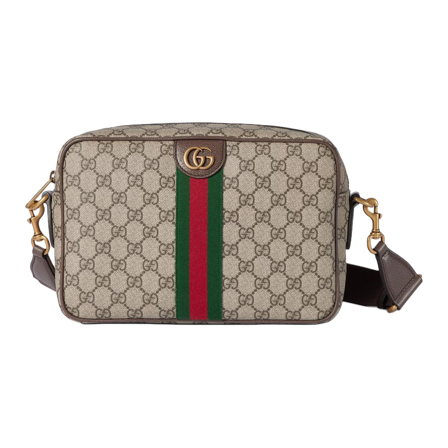 

GUCCI Сумка через плечо Ophidia Coated Fabric Medium мужская beige и dark brown