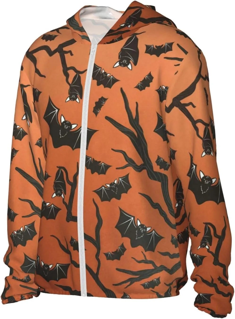 Толстовка с капюшоном Halloween Orange для защиты от солнца, легкая, спортивная, с длинным рукавом и молнией — фото 3