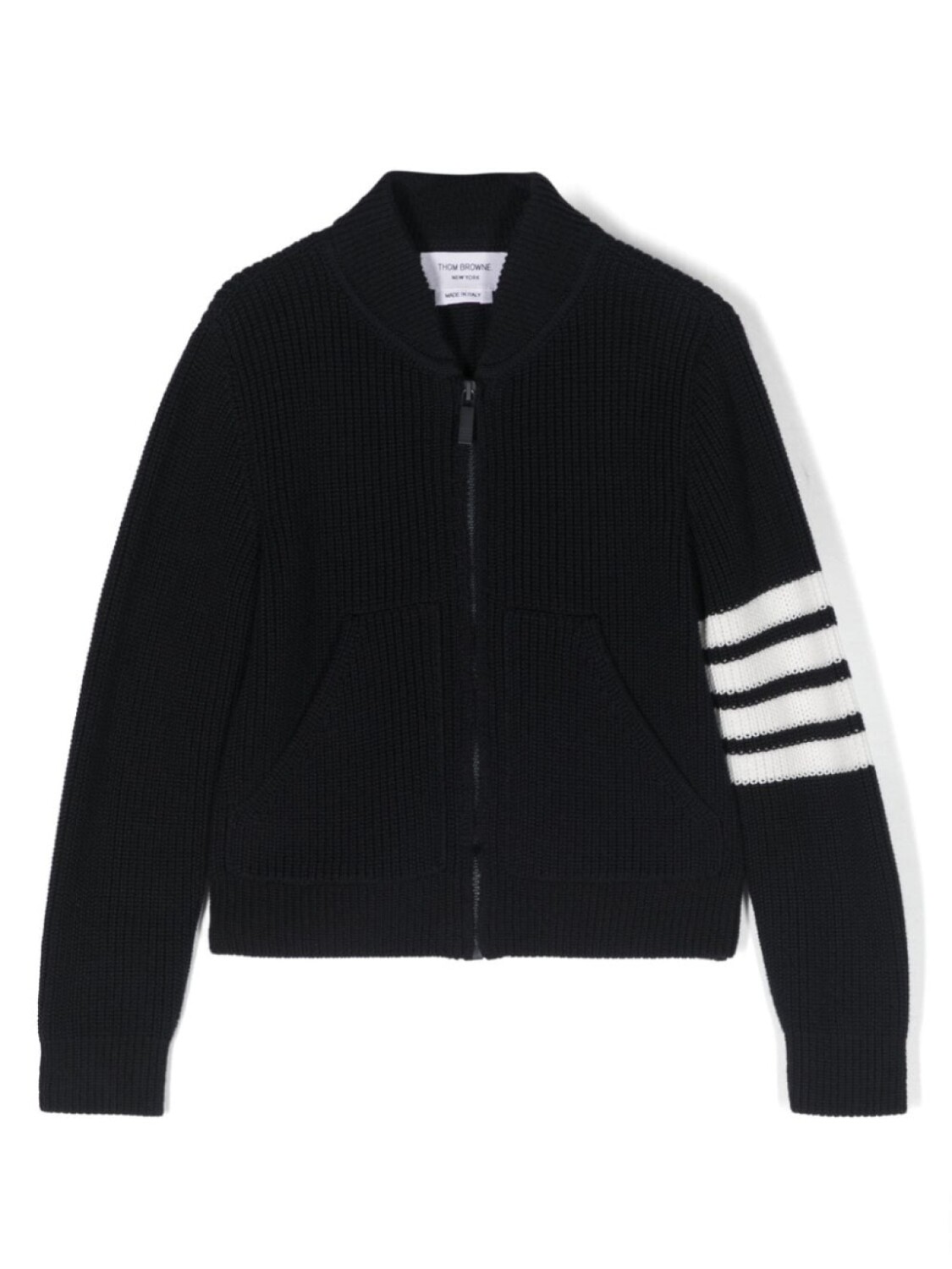 

Thom Browne Kids кардиган на молнии с полосками 4-Bar, синий