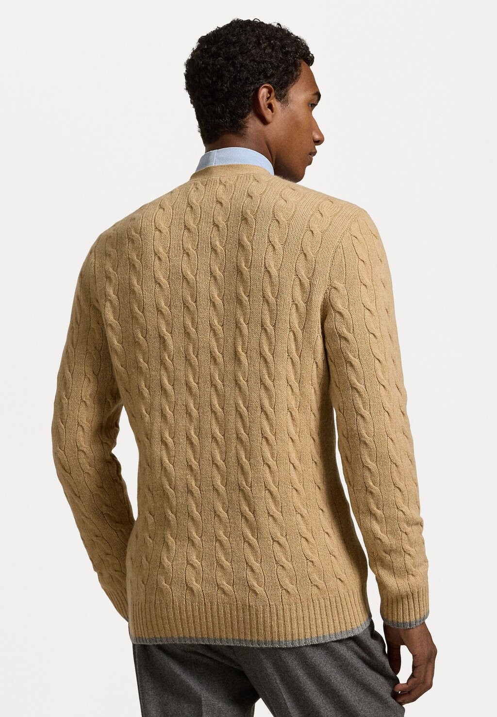 

Кардиган CABLE KNIT WOOL CASHMERE CARDIGAN Polo Ralph Lauren, коричневый