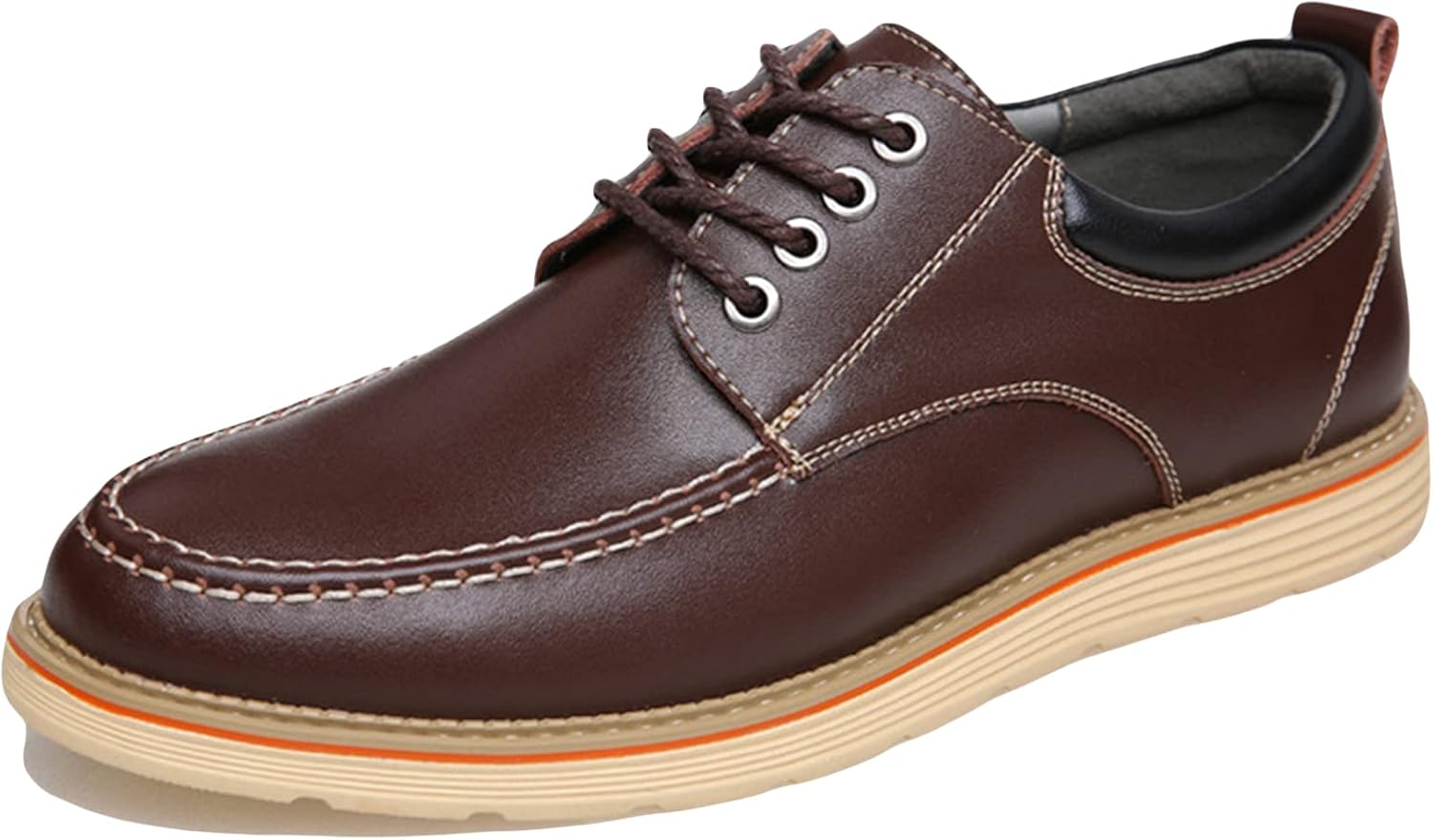 

Мужские кожаные оксфорды кроссовки для делового и повседневного стиля, дерби на шнуровке, стильные оксфорды на плоской подошве, комфортные, коричневые - US10/UK9/EU43 Wknbeu