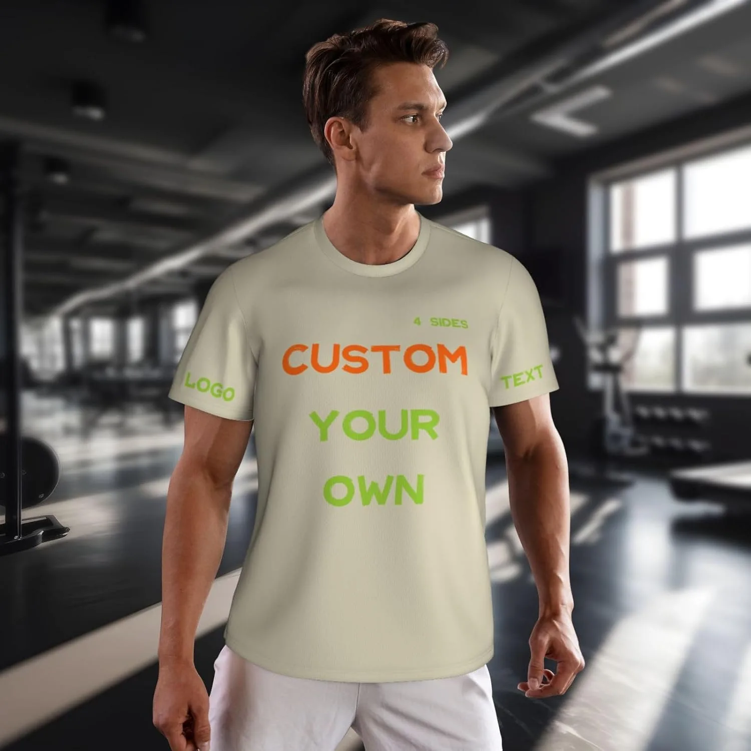 Футболка Custom с принтом на 4 сторонах для мужчин — фото 4