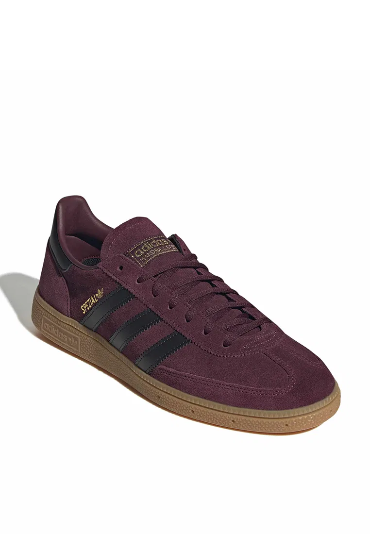 Кроссовки мужские, Handball Spezial, adidas, черный/золотой/темно-бордовый — фото 2