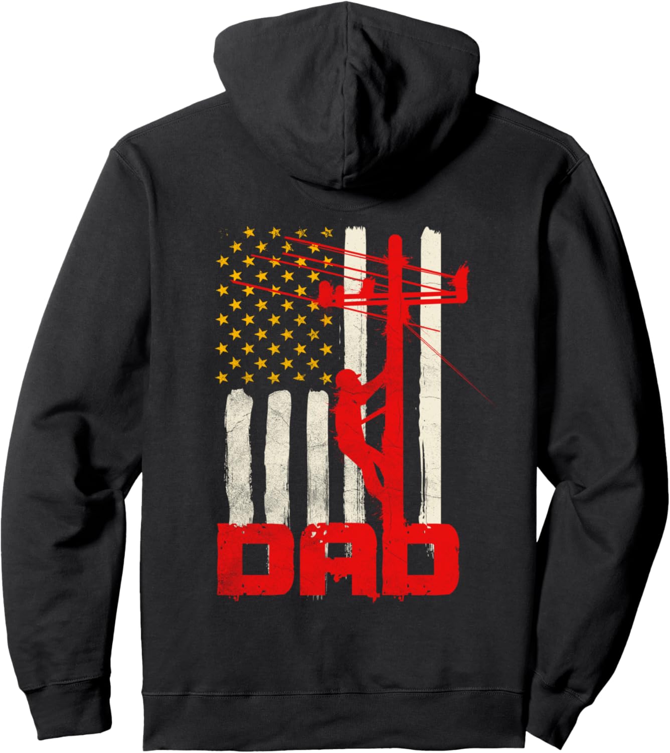 

Худи, разработанное отцом, стоящим за бельевой веревкой Lineman Gifts, черный