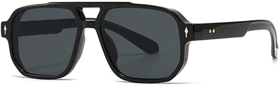 

Солнцезащитные очки с двойной перемычкой для женщин, градиентная защита от УФ-излучения UV400, заклепки для мужчин, для занятий спортом на открытом воздухе, бега и езды generic, Black Gray