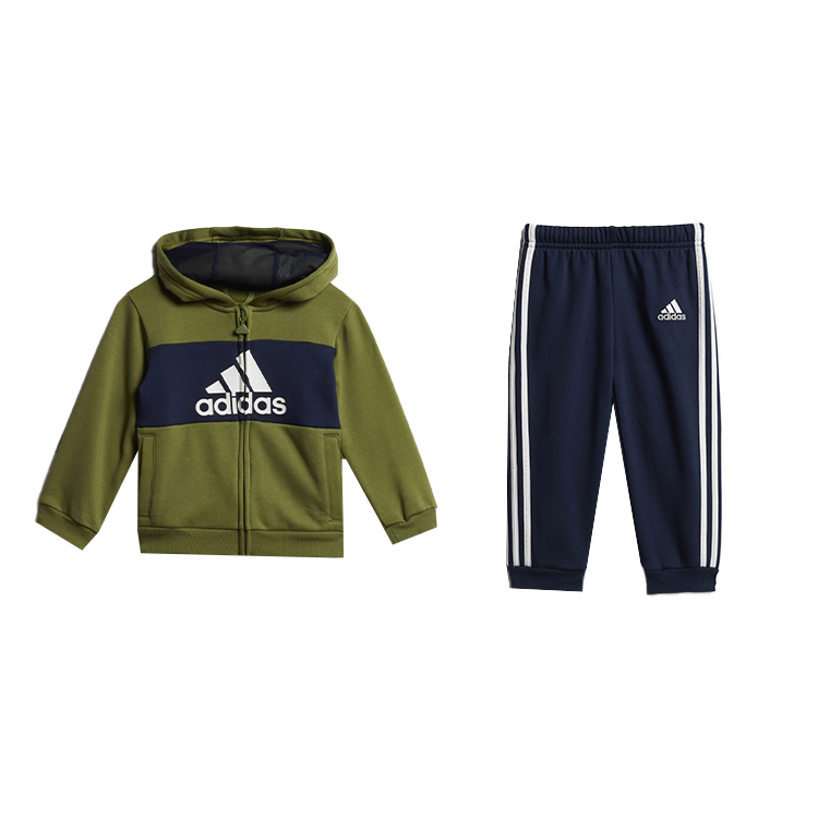 

Повседневная спортивная одежда для младенцев и малышей Adidas, Green/College Navy+College Navy/White