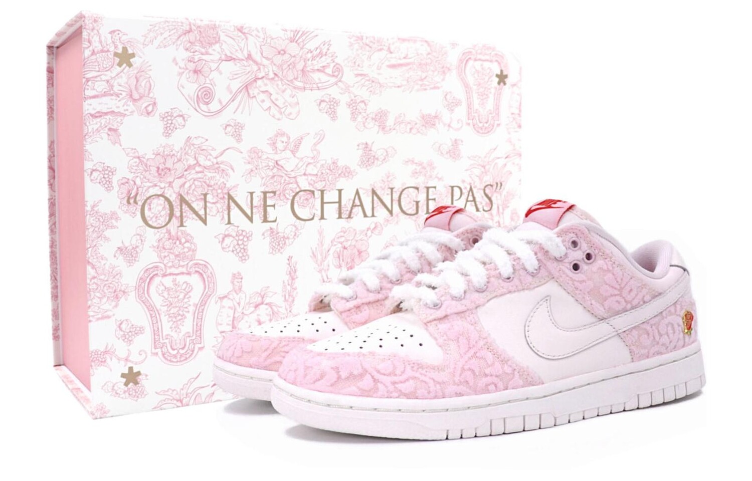 

Кроссовки для скейтбординга Dunk женские с низким верхом розовый/белый Nike