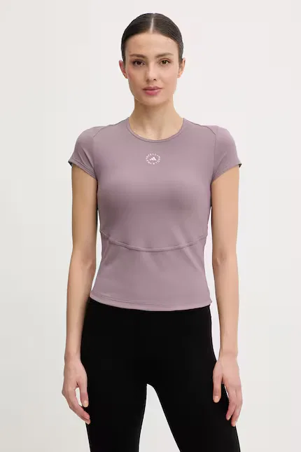 Топ с коротким рукавом athleisure Adidas by Stella McCartney, фиолетовый