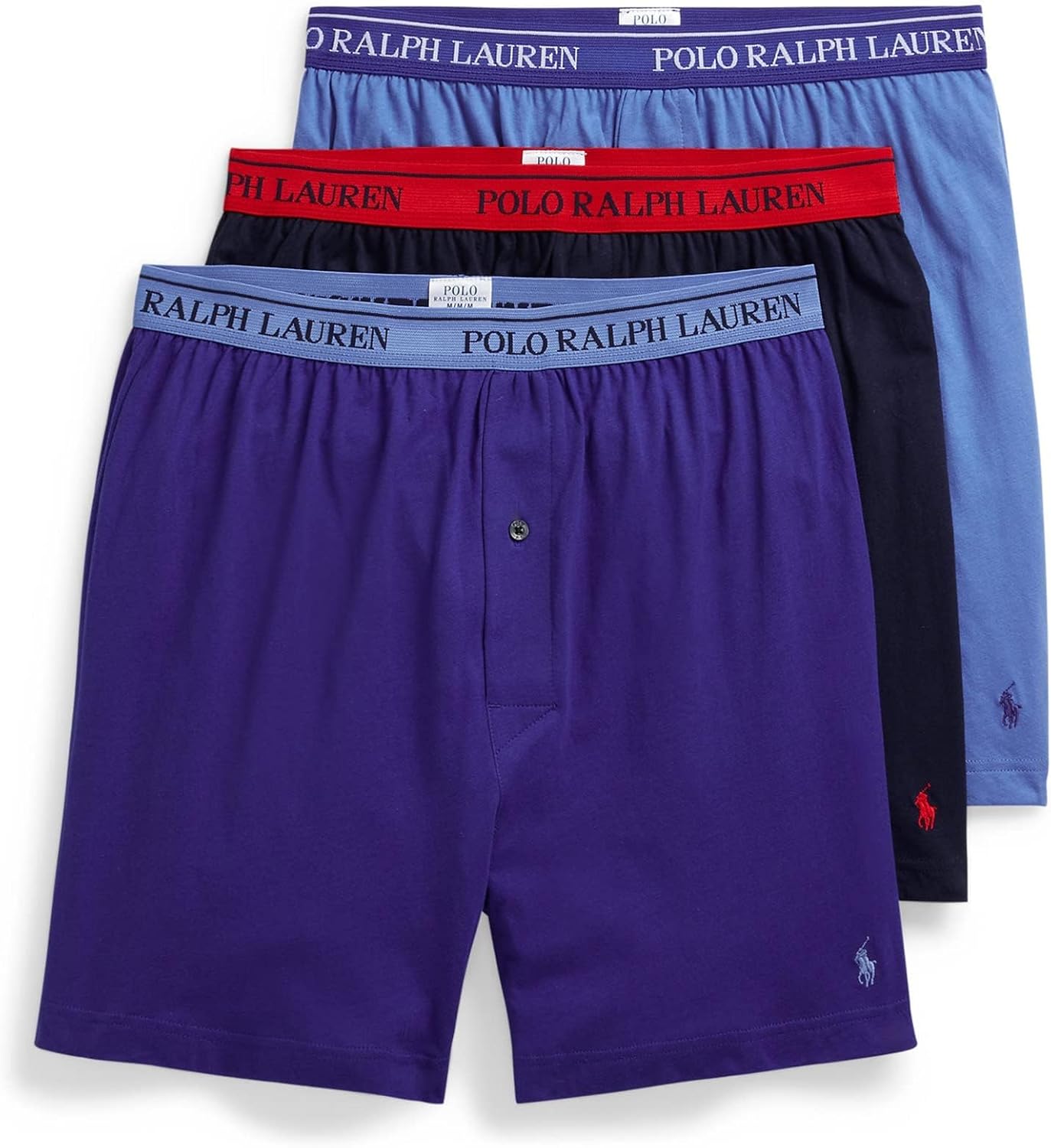 

POLO RALPH LAUREN Мужские классические хлопковые боксеры, 3 шт, Cruise Navy/Aerial Blue/Rugby Royal