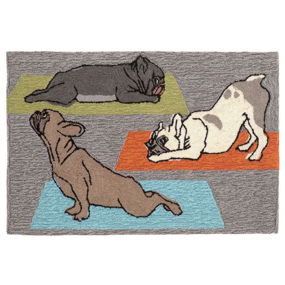 

Liora Manne Frontporch Yoga Dogs Крытый уличный ковер для собак, цвет Heather