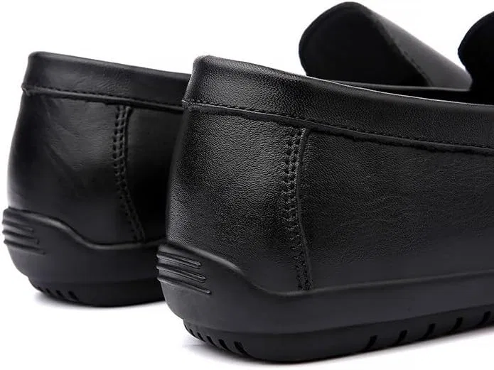 Лоферы Leather Apron Toe Solid Color Driving, Black SayfuR — фото 4