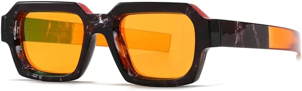 

Классические дизайнерские солнцезащитные очки для женщин и мужчин, роскошные винтажные модные солнцезащитные очки, популярные двухцветные панк-очки для вождения SZVVBKK, Marble Orange