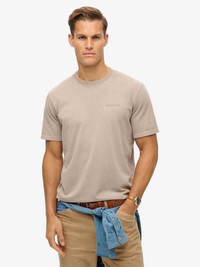 

Свободная футболка с перекрашенным логотипом Superdry, цвет Deep Beige Slub