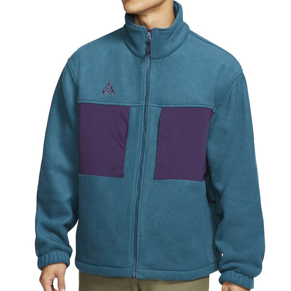 Куртка men's colorblock stand collar fleece zipper dark sapphire blue jacket 'midnight turq grdppl black' Nike, мультиколор — фото 4