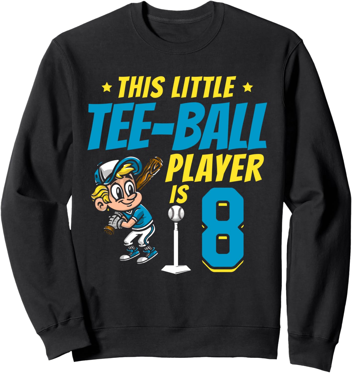 

Толстовка для вечеринки в стиле ти-бола на 8-й день рождения 8Th Birthday Party Tee-Ball Player, черный