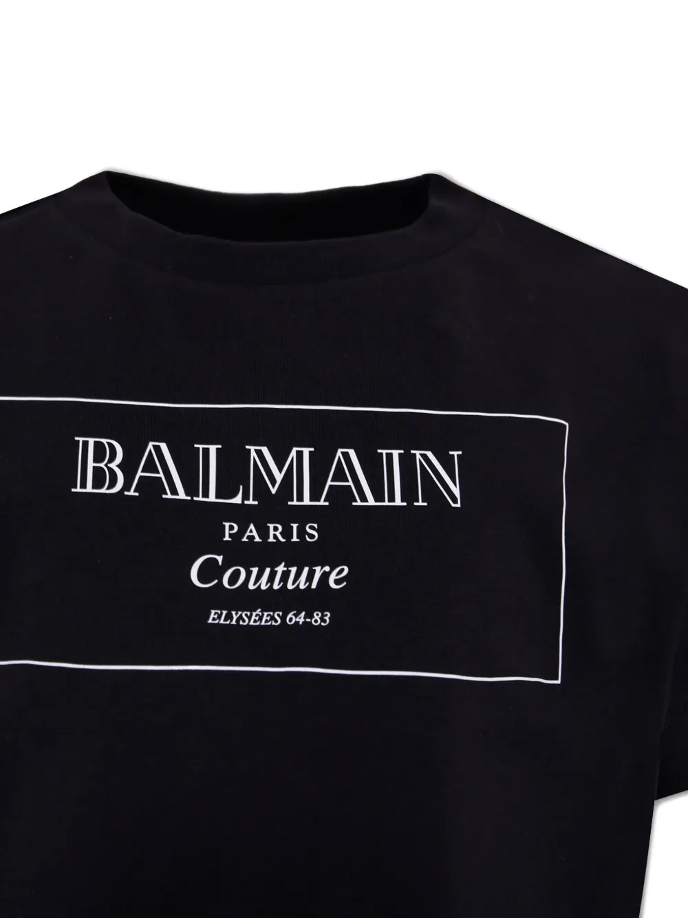 Укороченная футболка с логотипом Balmain Kids, черный — фото 3