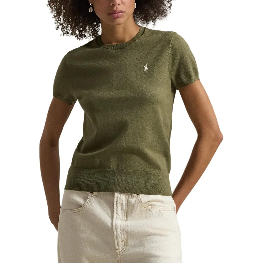 Свитер с круглым вырезом и коротким рукавом Polo Ralph Lauren, Willow Green — фото 3