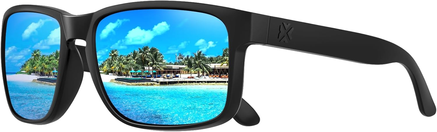 

Поляризованные солнцезащитные очки MAXJULI для мужчин и женщин, защита от УФ-излучения UV400, идеально подходят для вождения, езды на велосипеде и бега. Модель 8120, Black Frame Blue Lens