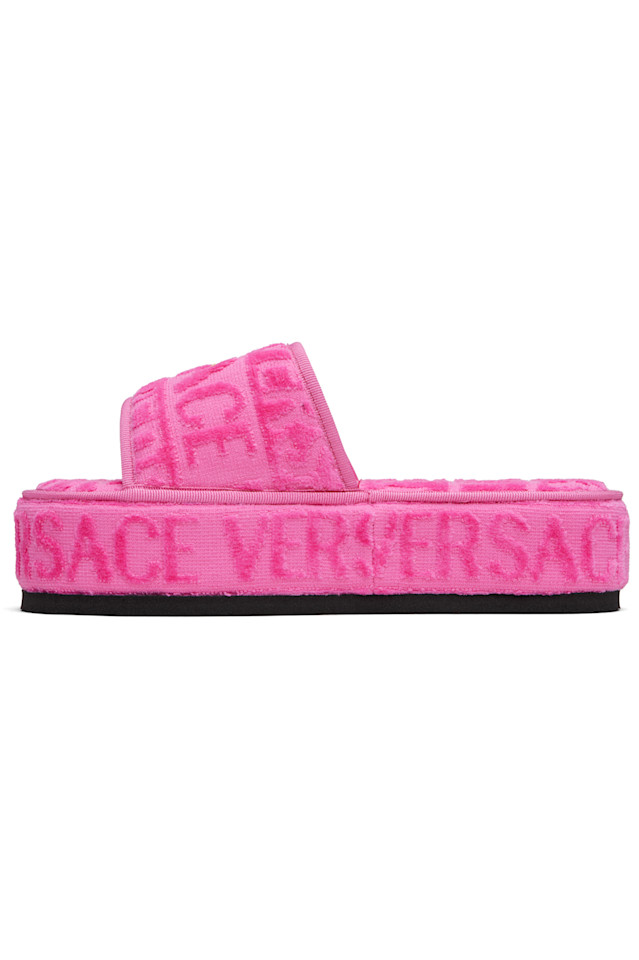 Тапочки "I heart baroque" Versace, цвет fuxia — фото 3