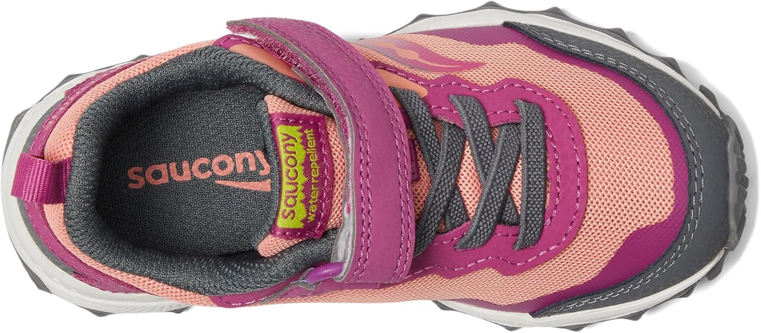 Детские кроссовки Saucony Peregrine Kidz с альтернативной застежкой (унисекс), Berry/Coral — фото 2