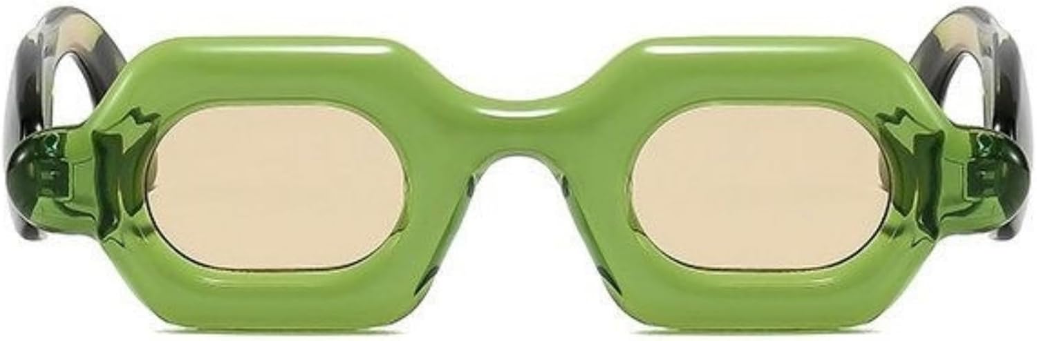 

Willochra Маленькие квадратные женские солнцезащитные очки конфетных цветов, модные дизайнерские уникальные очки с широкими дужками, мужские панк-очки с градиентным переходом цвета, защита от ультрафиолета UV400, C5