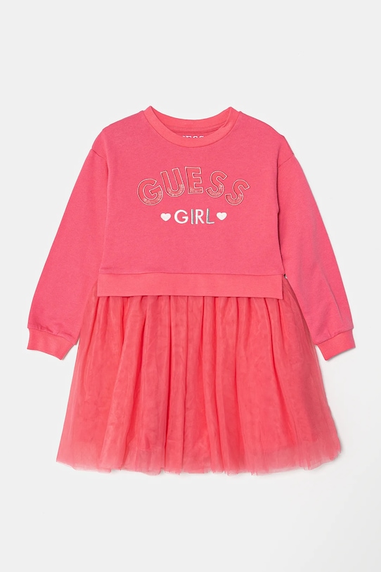 

Детское хлопковое платье Guess, розовый