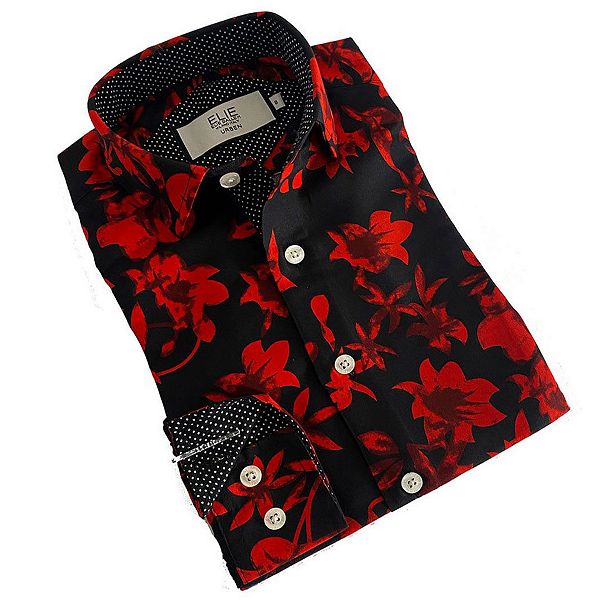 Мальчиковая рубашка slim fit с цветочным принтом Elie Balleh, Black — фото 2
