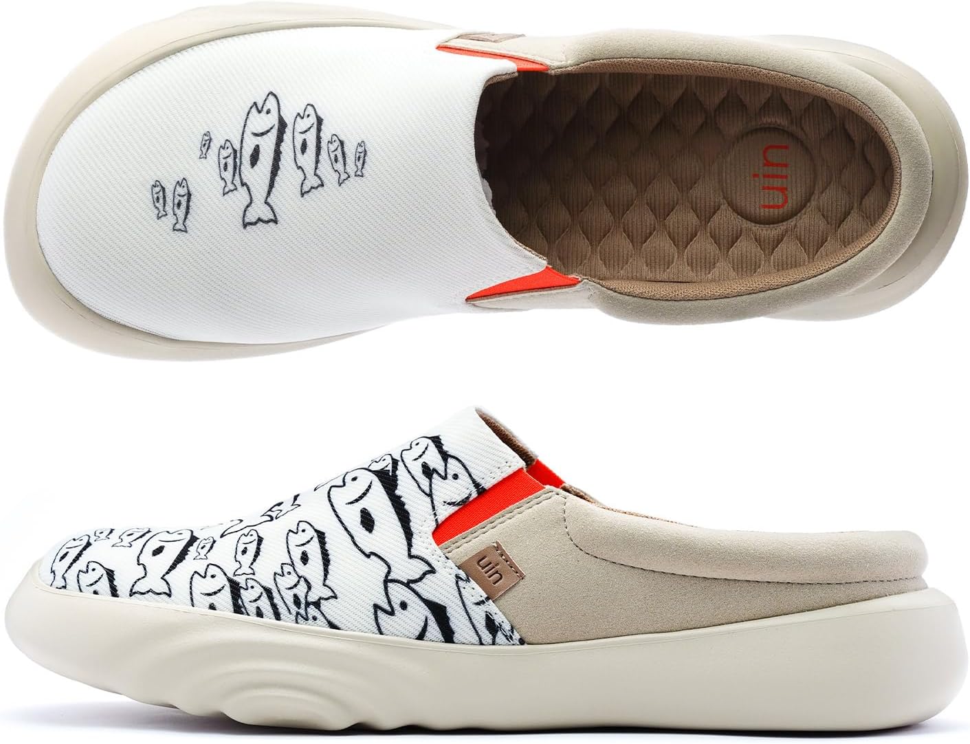 

Мужские повседневные сланцы UIN без задника, легкие дышащие лоферы из хлопка для мужчин, Follow the Lead