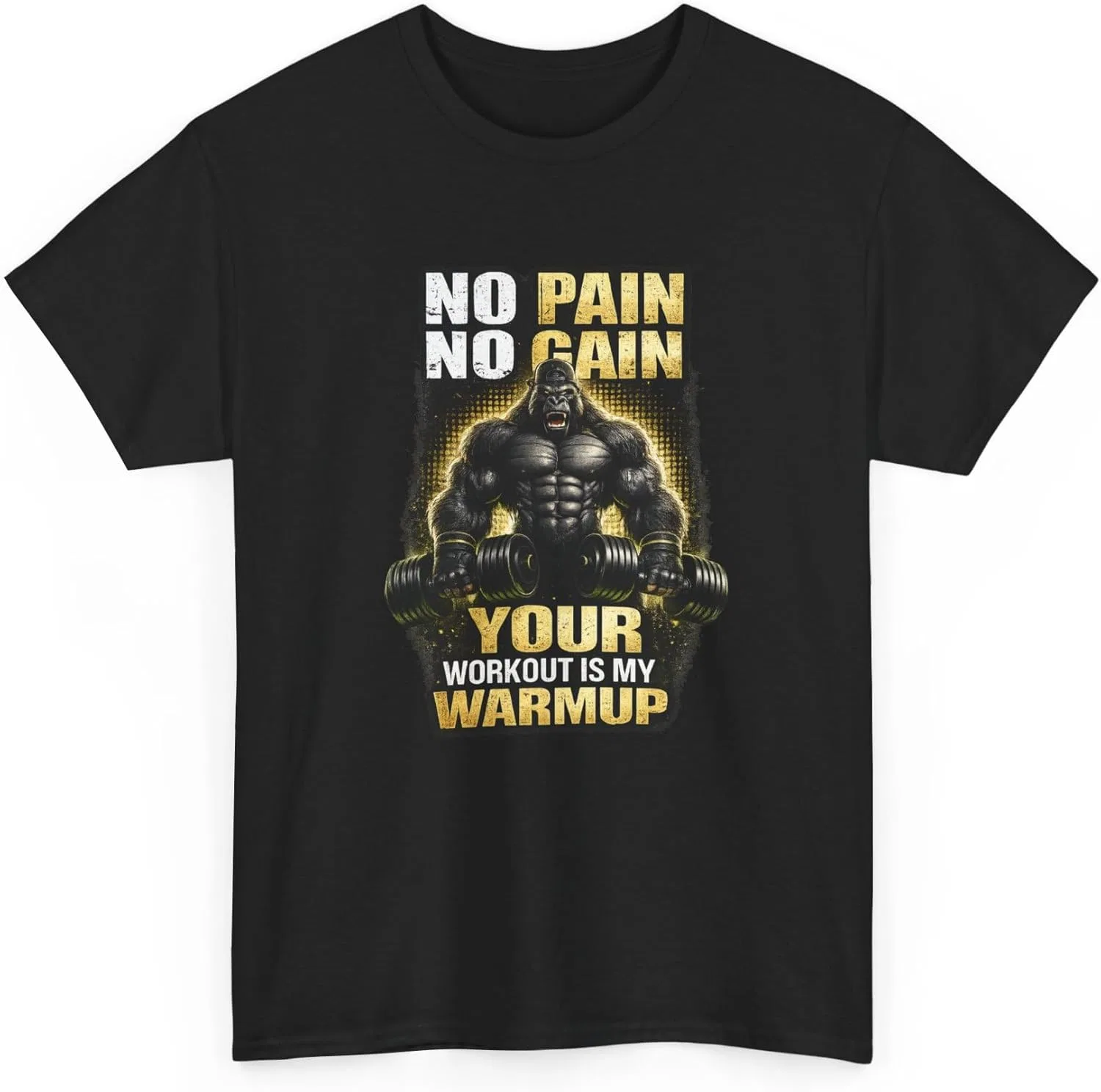 Футболка с принтом No Pain No Gain, GENERIC, черный — фото 4