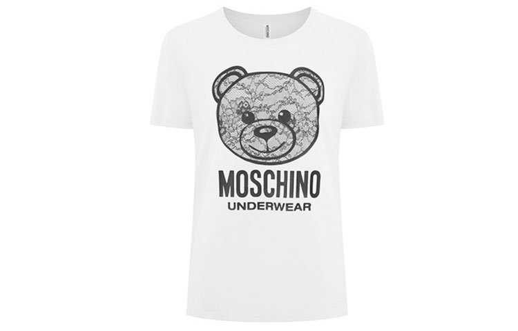 

MOSCHINO Футболка SS21 женская белая, Белый, MOSCHINO Футболка SS21 женская белая