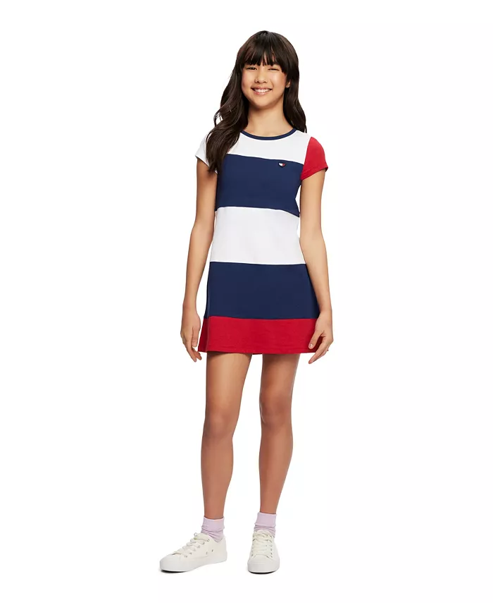 

Платье из джерси с цветными блоками Big Girls Tommy Hilfiger, синий