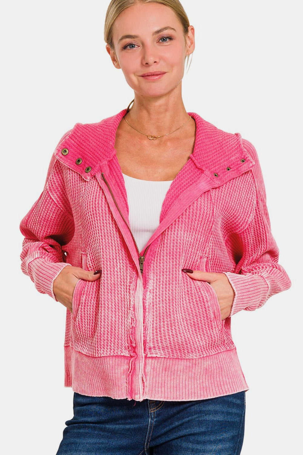 

Толстовка с капюшоном и застежкой-молнией FASHNZFAB, фуксия