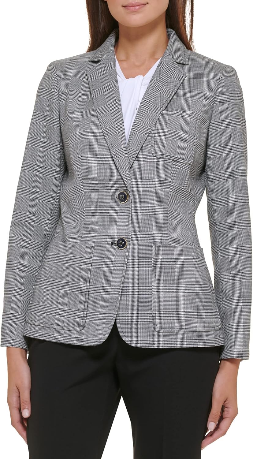 

Женский деловой пиджак Tommy Hilfiger с удобным кроем и застежкой на одну пуговицу, Black/Ivory