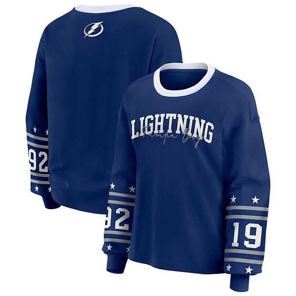 

Женская синяя футболка с длинным рукавом Tampa Bay Lightning Wear By Erin Andrews