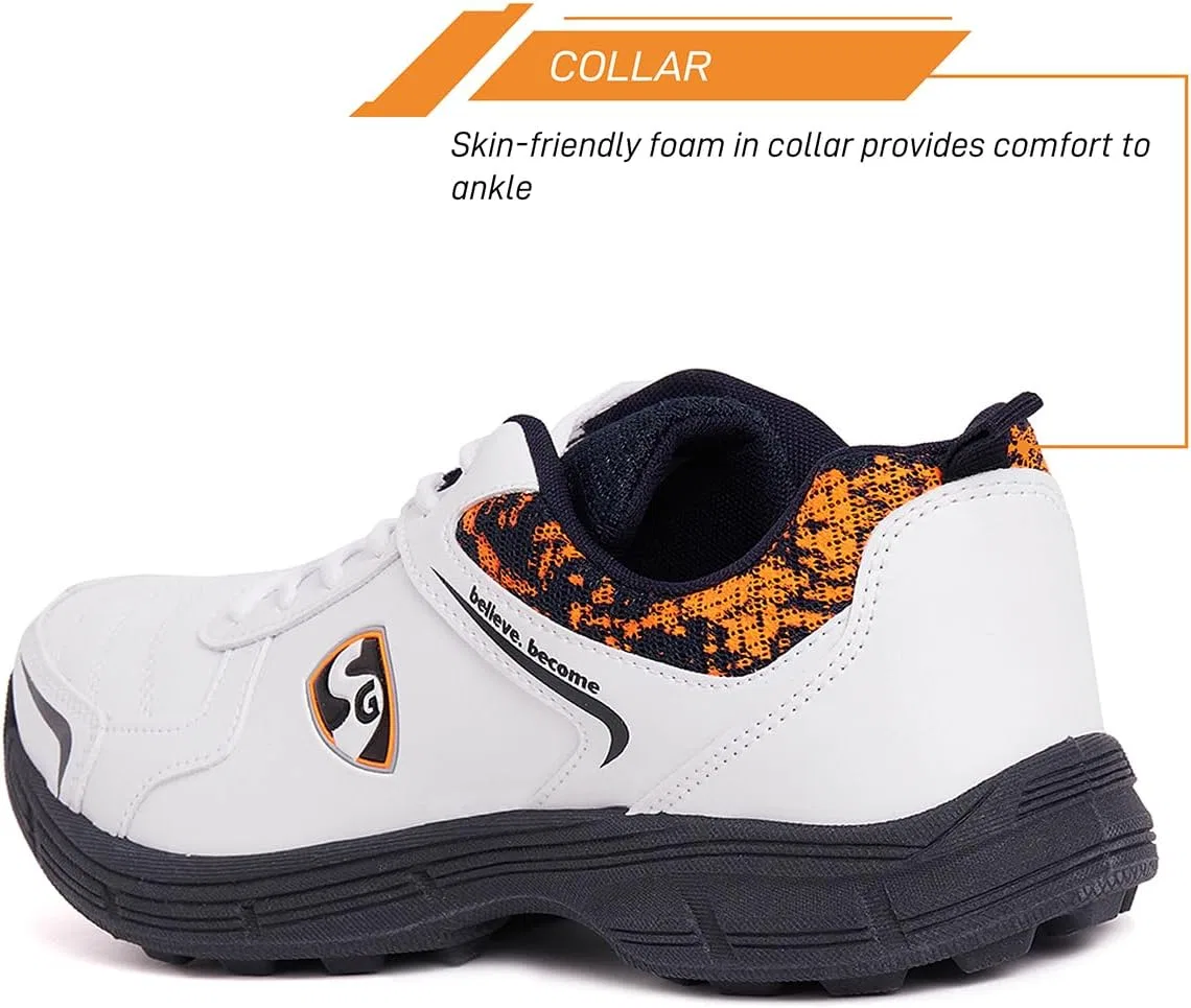 Крикетные кроссовки SG Prokick Spinner, 2-Wht Navy Orange — фото 4