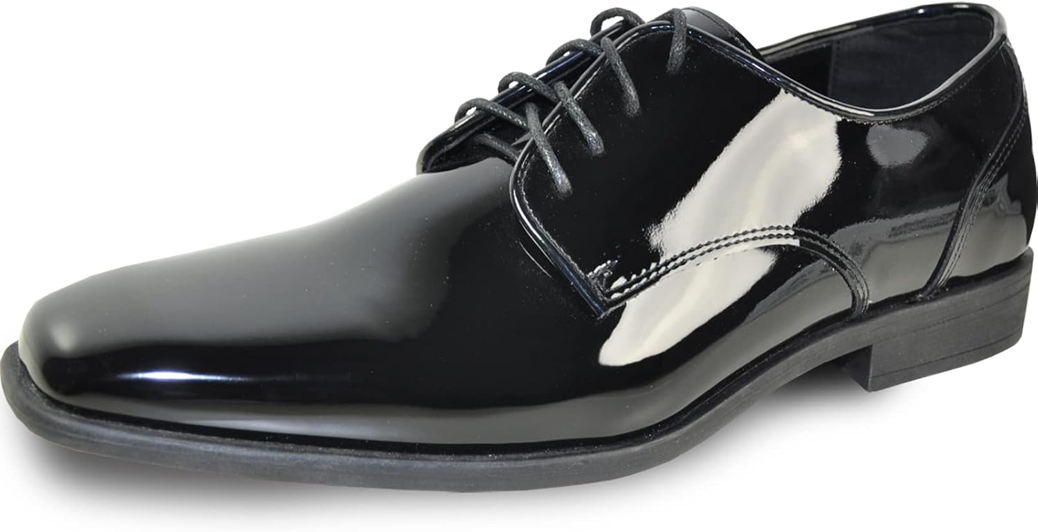 

Мужские туфли VANGELO Oxford для торжественных мероприятий и свадьбы- ширина обуви доступна, черный лаковый/коньячный