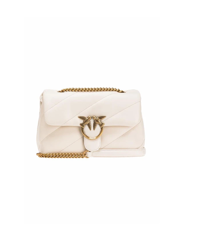 

Большая сумка пуф Love Bag из мягкой кожи наппа Pinko, белый