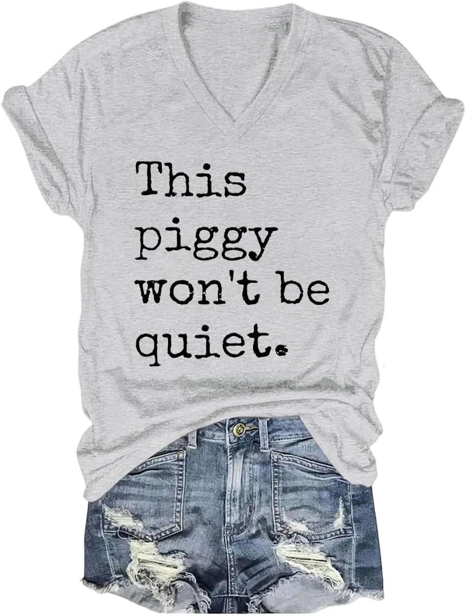 

Футболка Quiet Piggy с надписью This Piggy Won't Be Quiet для мужчин и женщин MQZUO