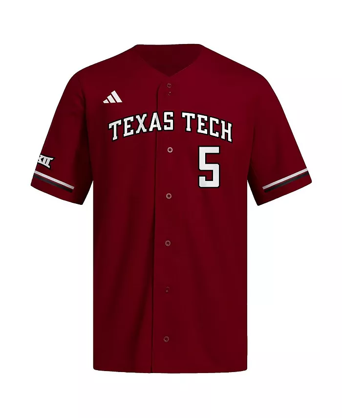 Мужская бейсбольная реплика-джерси Patrick Mahomes Texas Tech Red Raiders красная adidas — фото 2