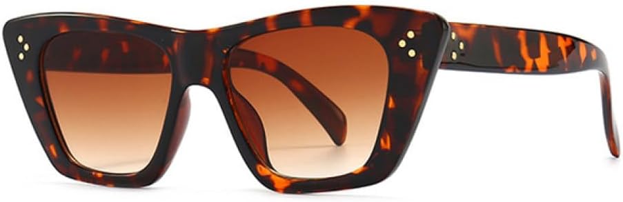 

Ретро-солнцезащитные очки «кошачий глаз» для женщин, модные конфетные цвета, очки для ногтей, мужские солнцезащитные очки синего и розового цвета, защита от ультрафиолета UV400 generic, Leopard Tea Gradient