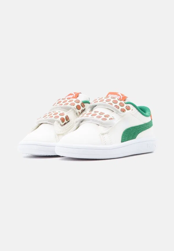 Кроссовки smash fun Puma, Warm White/Archive Green/Amarena — фото 2
