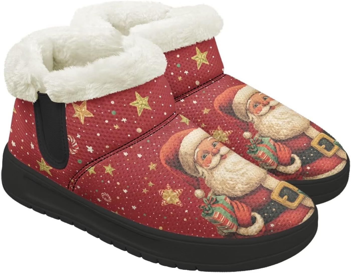 

Мужские зимние ботинки Qoiuvncy slip-on с меховой подкладкой, теплые мягкие зимние сапоги с черной подошвой