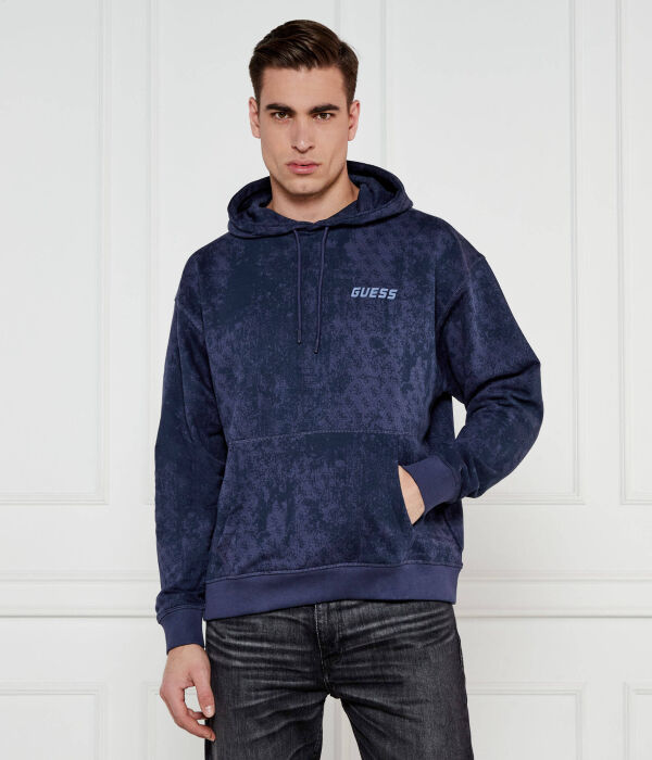 

Толстовка мужская Guess Active с узором и логотипом, синий