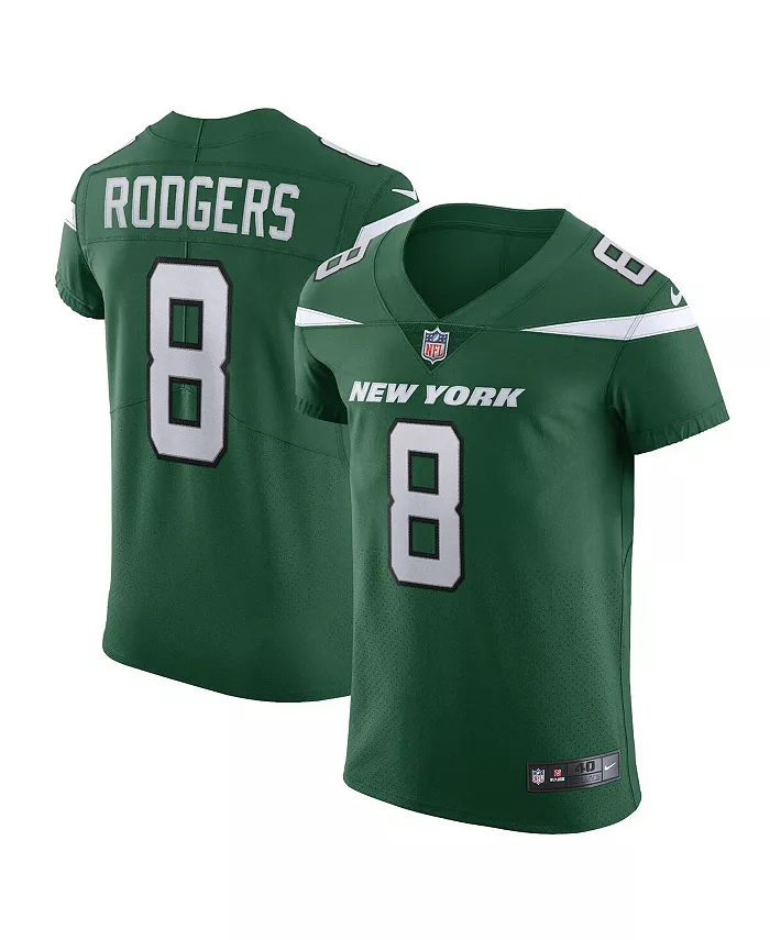 

Мужская альтернативная элитная футболка New York Jets Vapor F.U.S.E. Aaron Rodgers в цвете Gotham Green Nike