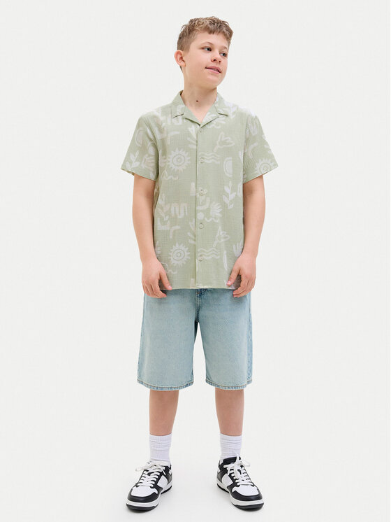 Свободная рубашка Luke 12277298 Jack&Jones Junior, зеленый — фото 2